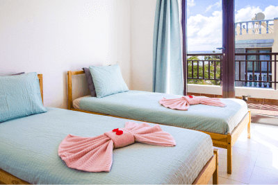 Twin beds bedroom